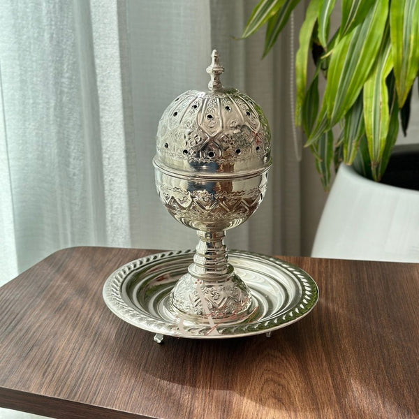 Mbikhra en laiton argentée grand modèle - Ajbir