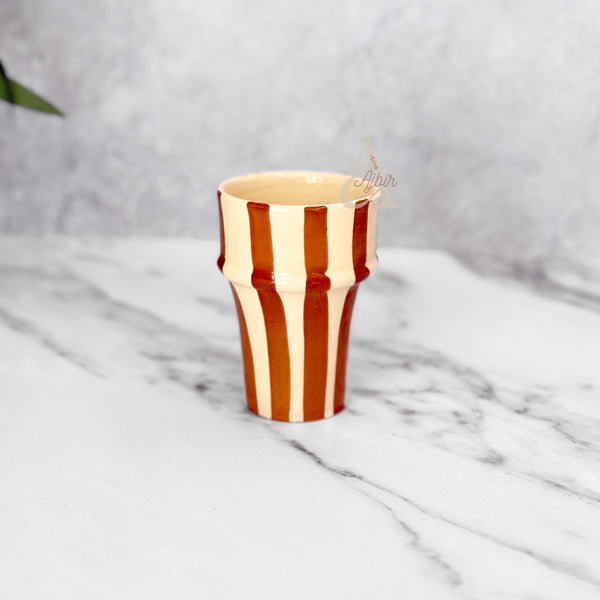 Verre beldi rayé blanc et marron