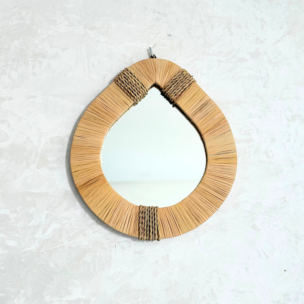 Miroir artisanal larme raphia Timkit - 3 tailles