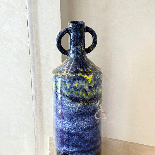 Grand Vase Artisanal Marocain Bleu Majorelle