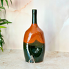 Vase artisanal bouteille verre et terracota