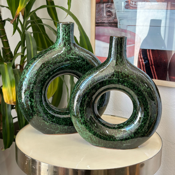 Vase Tafoukt vert moucheté - Ajbir