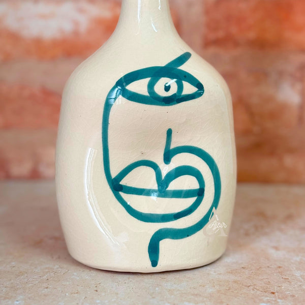 Vase bouteille Oudm turquoise