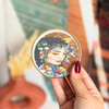 Sous tasse artisanale Lahna en verre et laiton doré