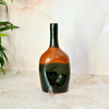 Vase artisanal bouteille verre et terracota