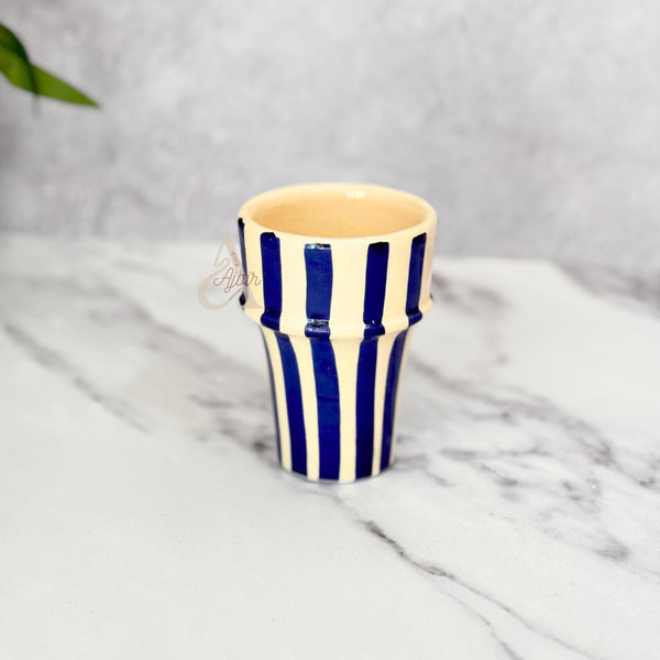 Verre beldi rayé blanc et bleu