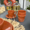 Tasse avec sous tasse terracota - Ajbir