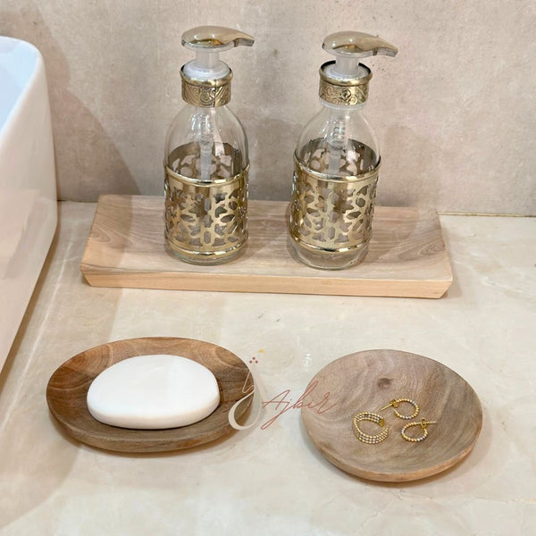 Porte savon ovale en bois de noyer - Ajbir