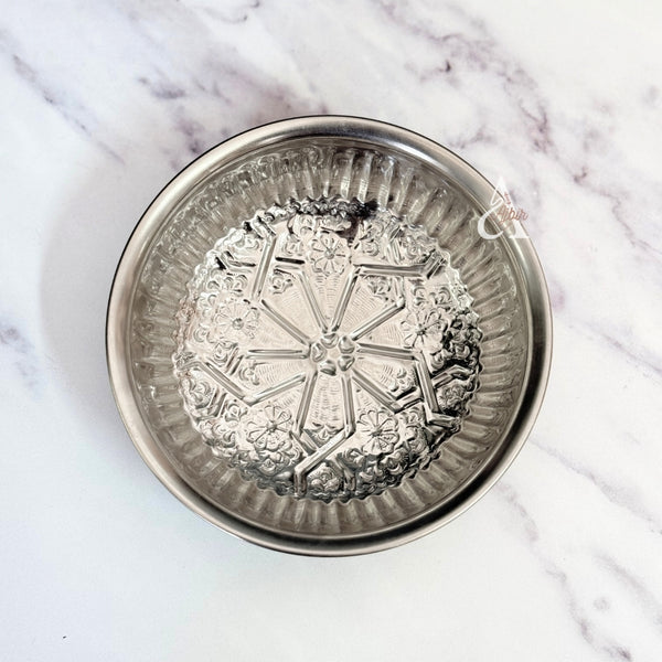 Tassa Hammam argentée gravée 17cm