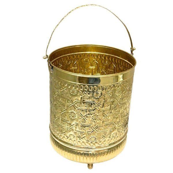 Seau grand en laiton traditionnel - Ajbir