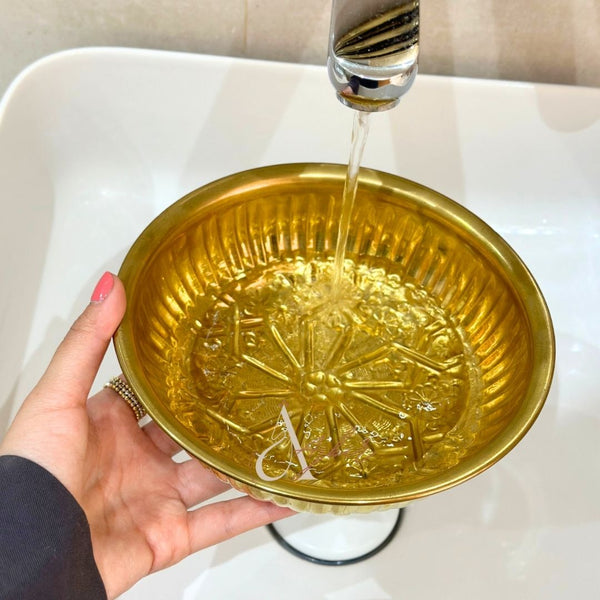 Tassa Hammam doréé en cuivre 15cm 2 - Ajbir