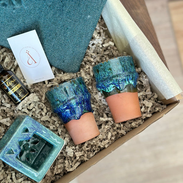 Coffret cadeau artisanal turquoise