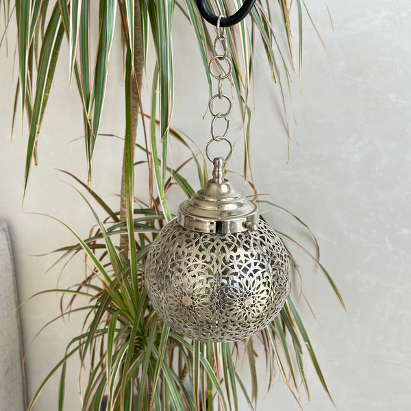 Suspension en laiton boule argentée - Ajbir
