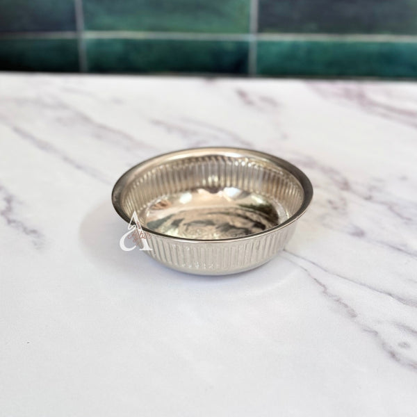 Tassa Hammam traditionnelle gravée en laiton argenté (3 tailles)