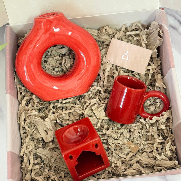 Coffret cadeau artisanal tafoukt rouge