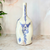 Vase artisanal bouteille amazigh bleu