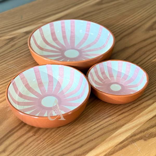 Set de 3 saladiers Tafoukt rayés