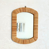 Miroir artisanal rectangulaire arrondi – Cadre en raphia naturel (3 tailles)
