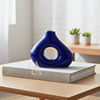 Vase artisanal Medina bleu vernis