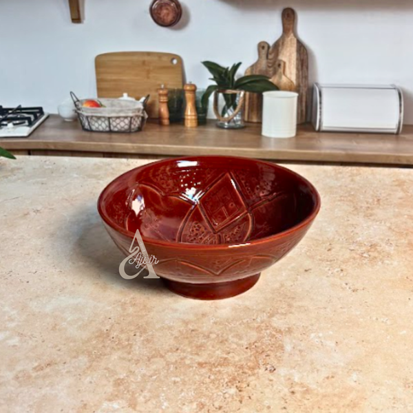 Saladier artisanal en céramique Bordeaux