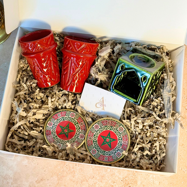 Coffret cadeau artisanal Maroc Rouge & Vert