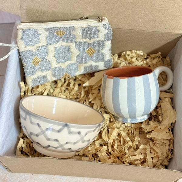 Coffret cadeau artisanal mini zellige gris