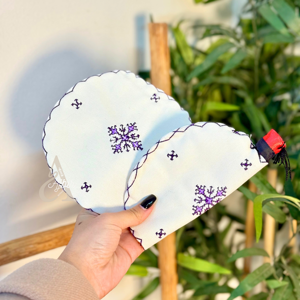 Duo porte-théière et sous-théière artisanal Anir violet