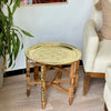 Table traditionnelle Marocaine en bois et laiton - Ajbir