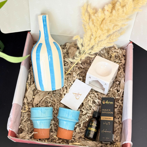 Coffret cadeau artisanal bleu Azur