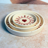 Set de 3 Assiettes Azrar en Céramique Artisanale motif coeur