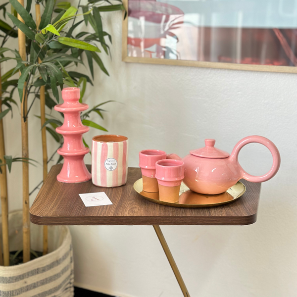 Porte bougie rose moderne