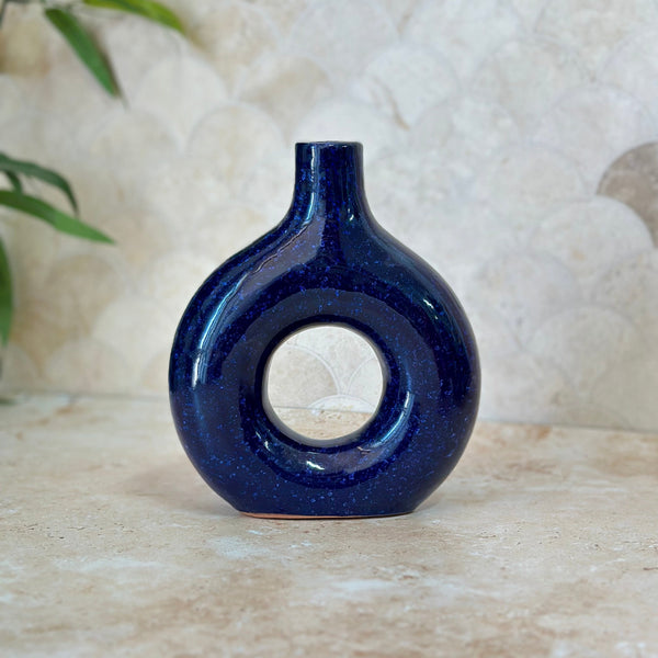 Vase artisanal Tafoukt vernis moyen allongé