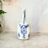 Vase bouteille amazigh bleu