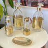 Distributeur de savon en verre et laiton doré grand martelé - Ajbir