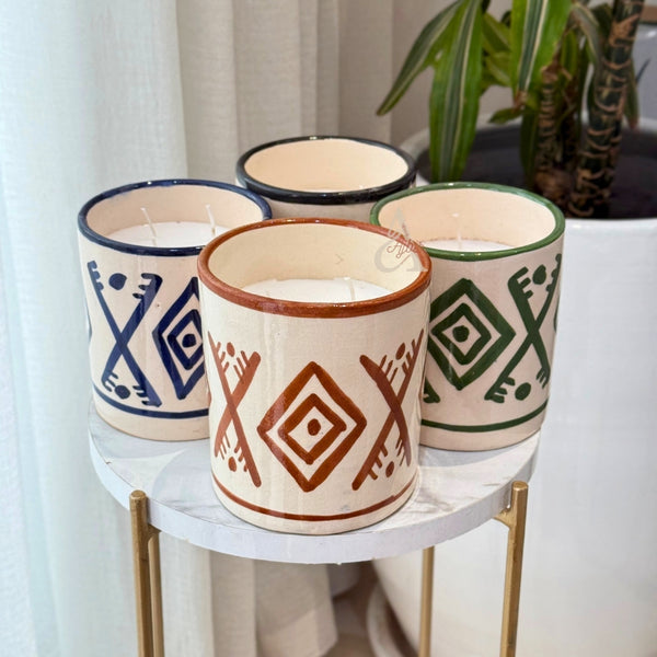 Bougie artisanale Amazigh marron XL parfum Jasmin