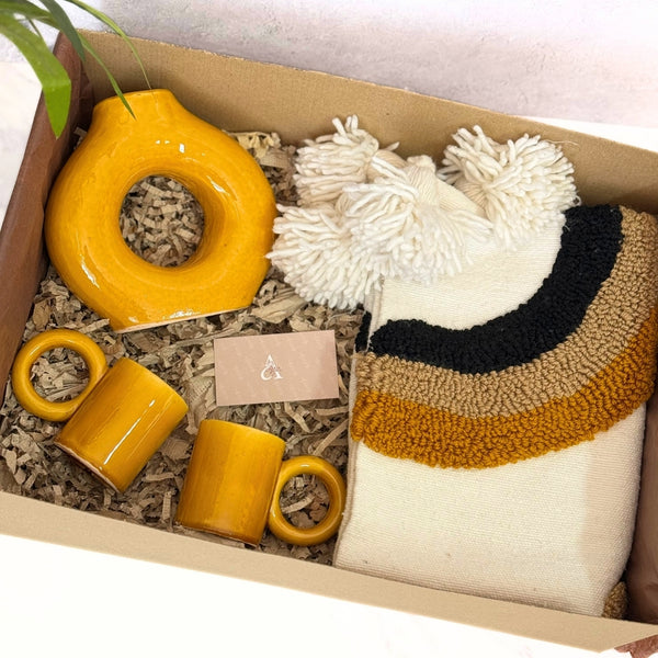 Coffret cadeau artisanal XL jaune moutarde