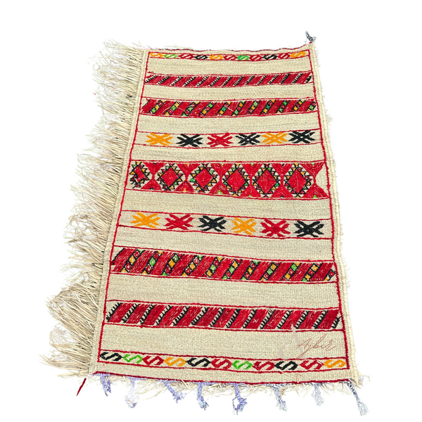 Tapis Extérieur en osier et laine 1m80/1m30 - Ajbir