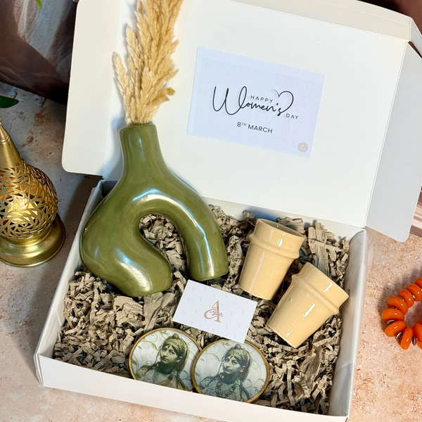 Coffret cadeau artisanal Thuda vert & beige | Edition Journée de la Femme