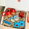 Coffret cadeau artisanal Bahta rouge et bleu