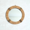Miroir artisanal rond – Cadre en raphia naturel (3 tailles)