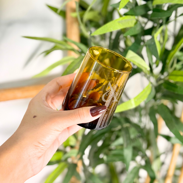 Set de 6 verres à eau/jus beldi marron