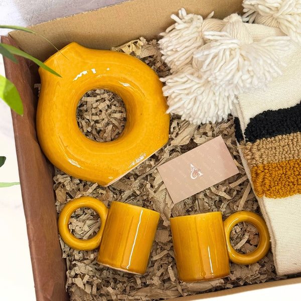 Coffret cadeau artisanal XL jaune moutarde