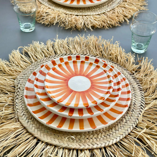Service assiettes Tafoukt orange (12 pièces)
