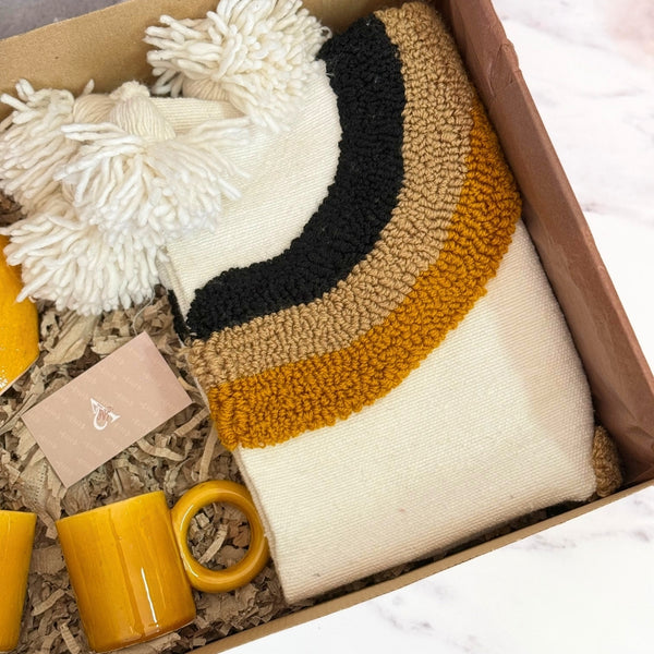 Coffret cadeau artisanal XL jaune moutarde