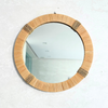Miroir artisanal rond – Cadre en raphia naturel (3 tailles)