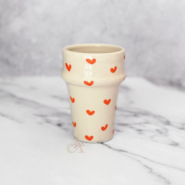 Verre Tayri beldi cœur orange