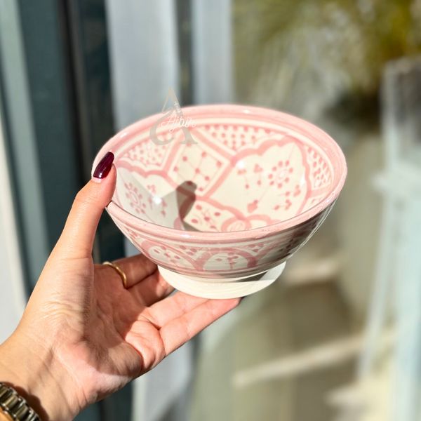Bol artisanal marocain Taddart rose 15cm