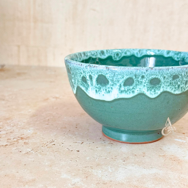 Bol turquoise moucheté