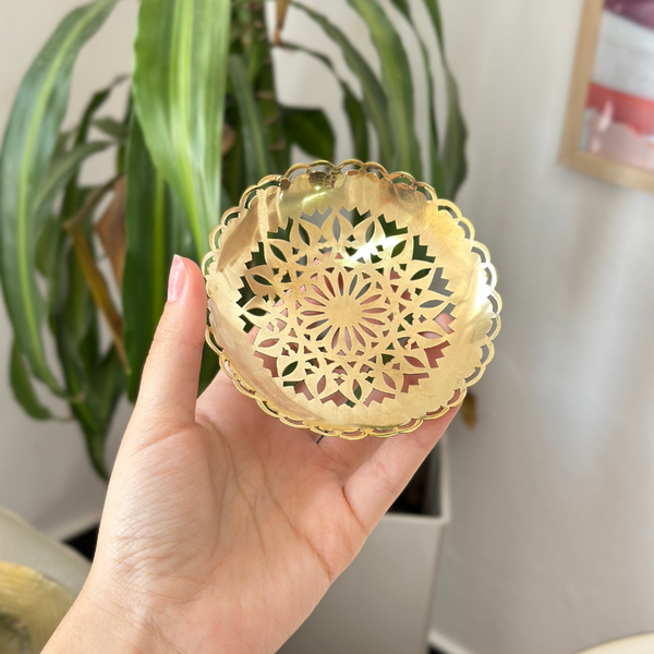 Porte savon rond doré en cuivre 2 - Ajbir