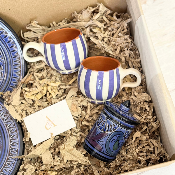 Coffret Cadeau Artisanale XL Vaisselle Bleu Majorelle